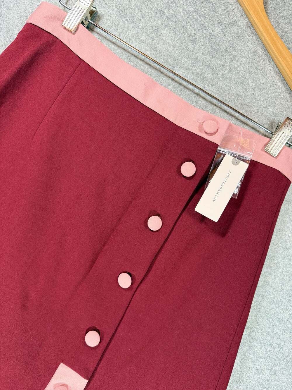 Anthropologie Colorblock Button-Front Mini Skirt Size 10